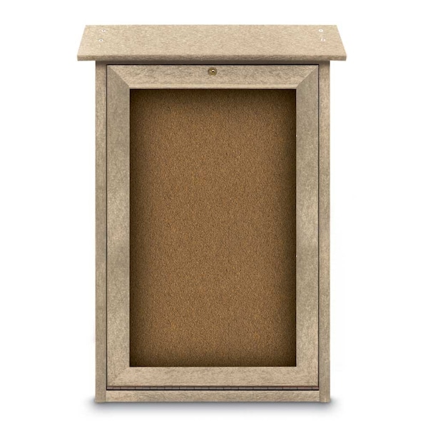 Outdoor Enclosed Combo Board, 48"x36", Black Frame/Green & Buff